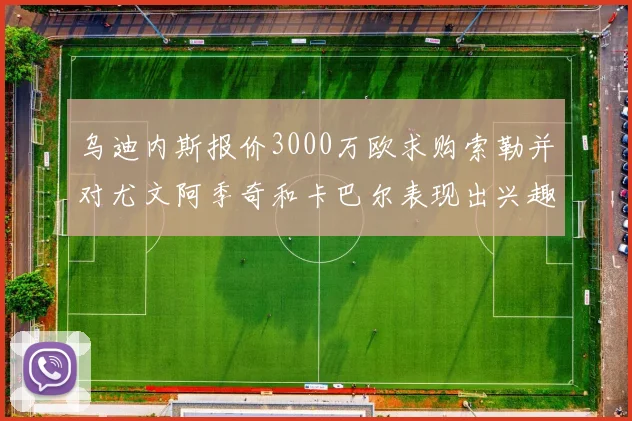 乌迪内斯报价3000万欧求购索勒并对尤文阿季奇和卡巴尔表现出兴趣